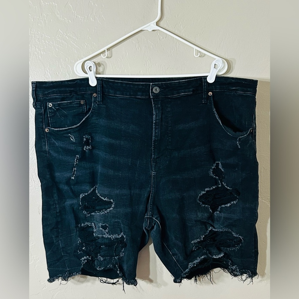 American Eagle Outfitters Dark Denim Distressed Shorts